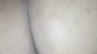 My twat all wett an creamy having fun into this vagina as I stroke husbands cock with my foot