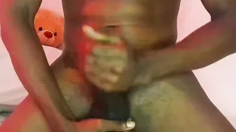 STROKING THIS BBC/BBC JerkOff/ big black cock Cumshot/Black solo amateur seba jizzes after jerking his gigantic fat