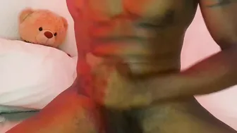 STROKING THIS BBC/BBC JerkOff/ big black cock Cumshot/Black solo amateur seba jizzes after jerking his gigantic fat