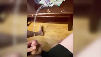 GIGANTIC Desperate Pissing Inside Living Room