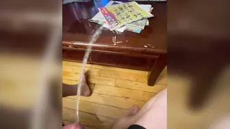 GIGANTIC Desperate Pissing Inside Living Room