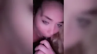 Blonde hair bitch sucking off a mean cock