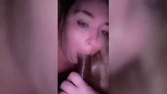 Blonde hair bitch sucking off a mean cock