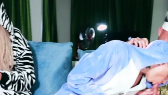 How can she not watch whats going on? They plowed inside butt right next to her