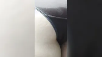 Jerking off my snatch  peeing into underwear dripping holes.
