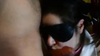 Big Boobed penis blowing queen loves the taste of it