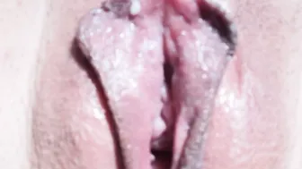 Morning quick close up masturbation into medical glove till orgasm.
