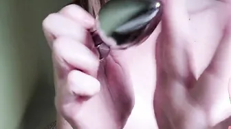 Stretching my butt ends with a creampie into it