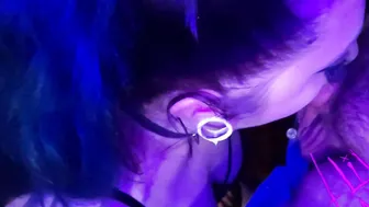Thick gothic girlfriend is hungry for penis down her throat