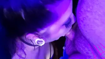 Thick gothic girlfriend is hungry for penis down her throat
