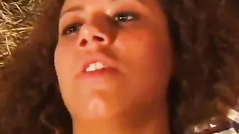 Lusty Hispanic blows dick on her knees then getting banged