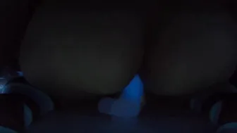 point of view Freaky huge booty Hispanic rides the gigantic toy sent from her fan