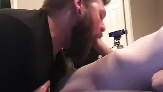 G4P Second time heterosexual guy lets tattoo bear suck his nut out FULL