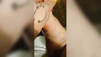 Small fat foot gets lotion