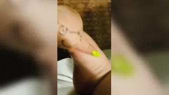 Small fat foot gets lotion