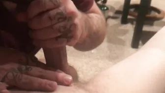 G4P Third Time Heterosexual Guy let Inked Bear Suck Him Off FULL