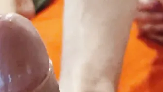 Toejob first of Boned