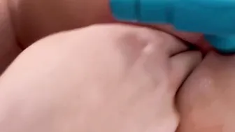 College cunt with mouth takes a sex toy into the booty for the first time