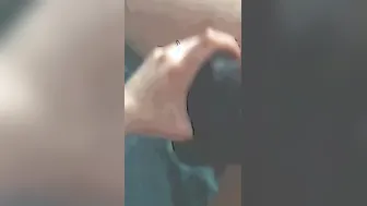 My gf fucks my bubble but with huge ebony sex toy