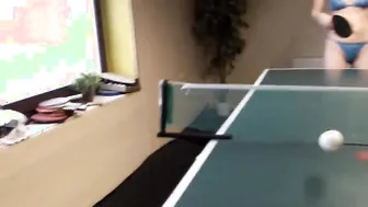 Table tennis pov with Bae woman - good booty at one:20 and Matrix abilities at one:56