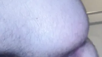 HUGE Vibrator into my Bushy Shemale Snatch