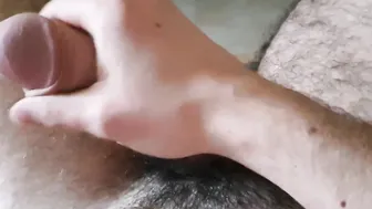 Huge cock squirts all over with cum