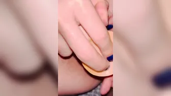 rough anal with double penetration with sex toy until orgasm and creampie on jugs