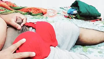 Indian Catches Stepson Masturbating On Her Bra Panty Than Helping Him To Cum With Hindi Voice