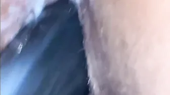 African Friend Creaming while being banged with vibrator 