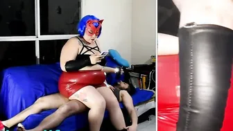 Full session with BBW Lover: Face sitting buttdrops assjob fucking hand job until cummed inside pvc