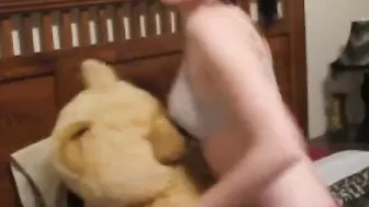 Teenie humps her favourite stuffed sex toy