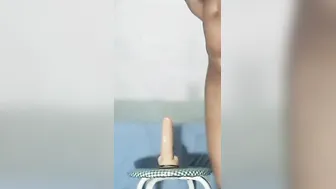 Mirelladelicia erotic little bitch jumps sits and rolls on the