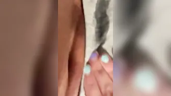 Skank plays with dripping snatch through her underwear til she ejaculates
