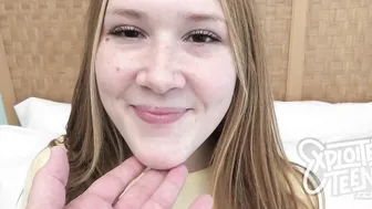 POV teen redhead cock sucker loves this fat cock