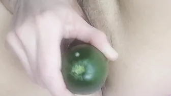 CUM watch how much of this BIG cucumber I can take *exclusive*