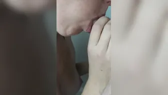 Natural tit wifey sucks me inside shower