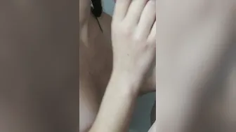Natural tit wifey sucks me inside shower