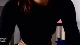 Hot Effy struts around her parents living room inside mesh