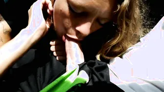 Sucking Off strangers penis into outside parking lot