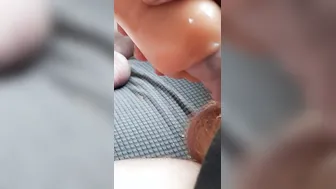 Close up pocket snatch masturbation
