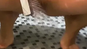 Real amateur mom Tina shower masturbation with a squirting orgasm