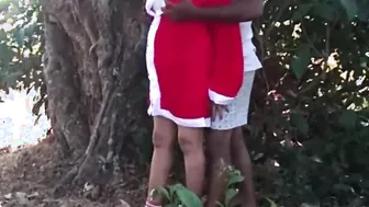 Huge Tits Woman Santa Cheating and Plowed Into Jungle by