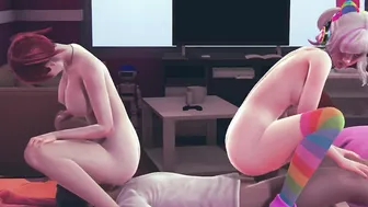 2 gamer girls fucked 1 bro until he ejaculates
