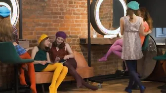 Sweaty thighs inside pantyhose