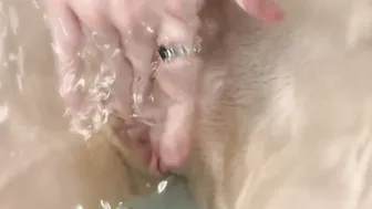 Having Fun With My Clitoris Inside The Bath Tub