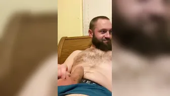 Cumming next to wife’s desk