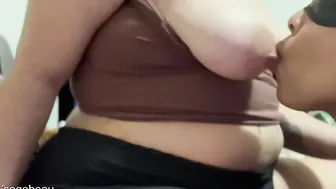 Chubby sluts getting boobs licked by stud