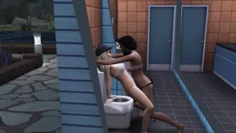 Lesbo Sex into the Wc of the City Library | Porn Animated