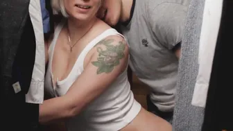 Spontaneous Standing Sex Into The Dressing Room