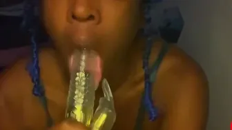This Rotating Golden Rabbit Dildo Makes Me So Dripping And Creamy For You. 
